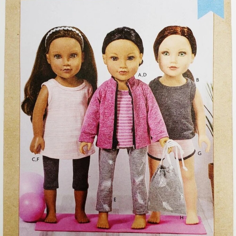 Kwik Sew K4297 18" Athleisure Doll Clothes Sewing Pattern